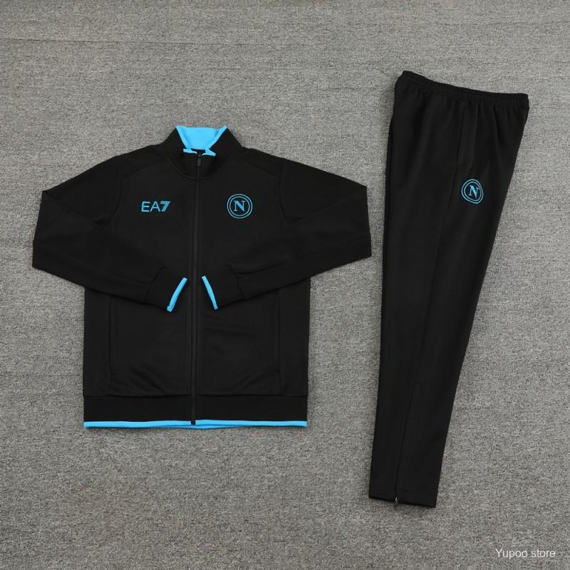 NAPOLI FULL BLACK TRACKSUIT 23/24