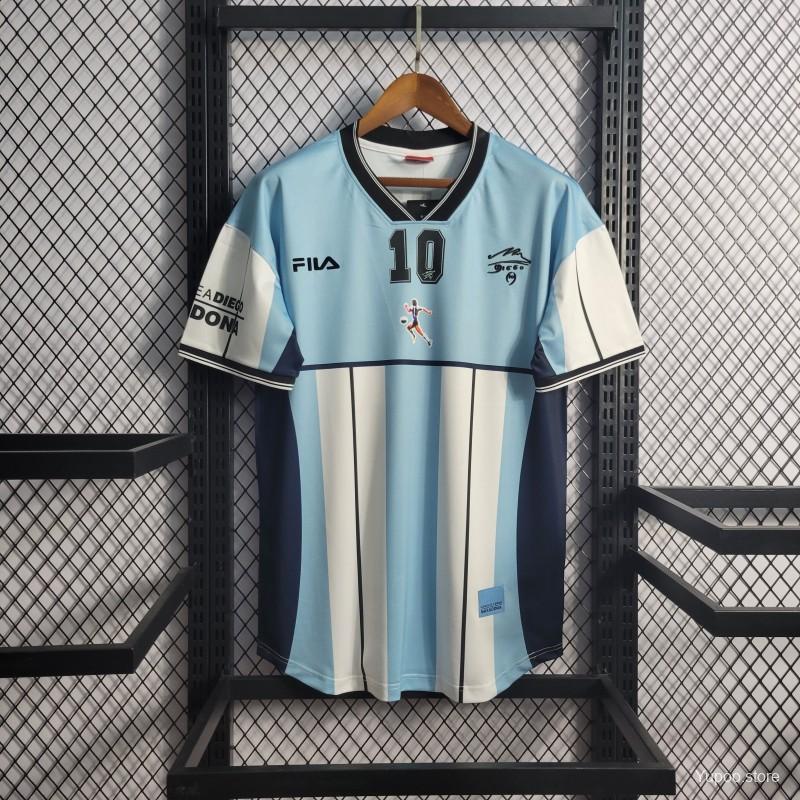 ARGENTINA RETRO 2001 MARADONA COMMEMORATIVE EDITION JERSEY