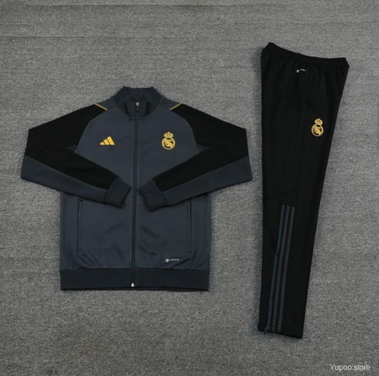 REAL MADRID GREY/BLACK TRACKSUIT 23/24