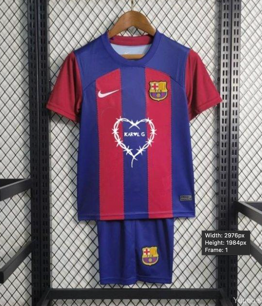 KIDS BARCELONA X KAROL G 23/24 HOME JERSEY