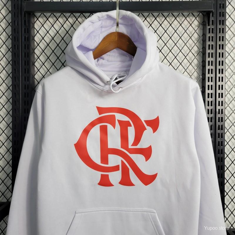 FLAMENGO WHITE PULLOVER HOODIE 23/24