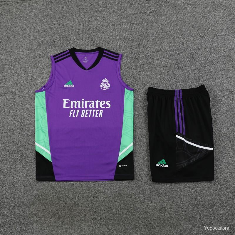 23/24 REAL MADRID PURPLE VEST + SHORTS