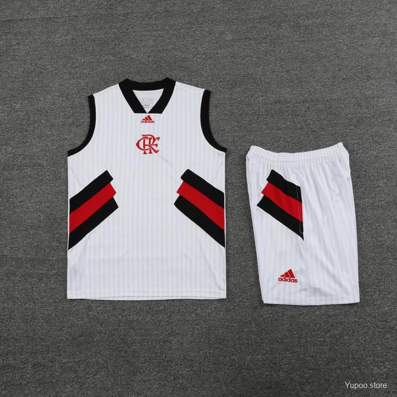 23/24 WHITE FLAMENGO VEST + SHORTS