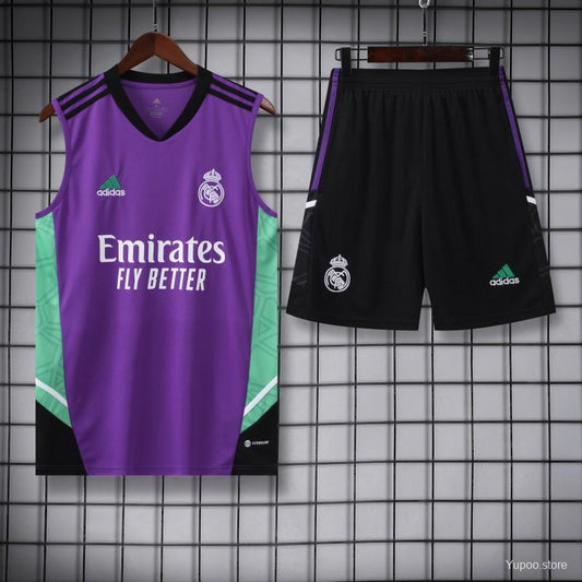 23/24 REAL MADRID PURPLE VEST + SHORTS